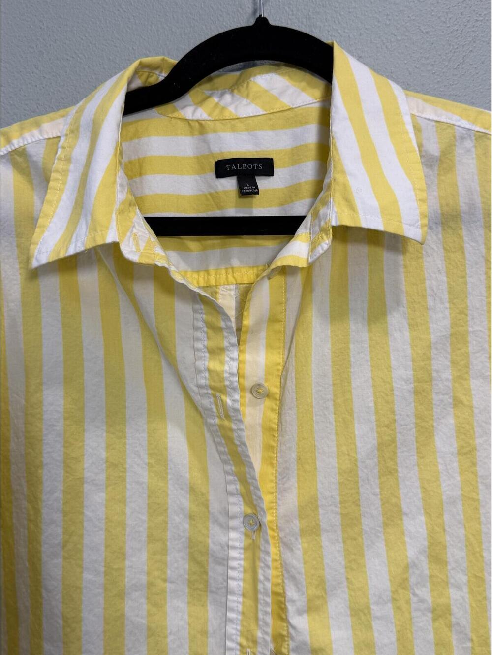 Talbots Garden Striped Boxy Button Up Shirt - Women's Large - Picture 7 of 7